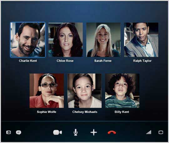Call screen showing people on the call