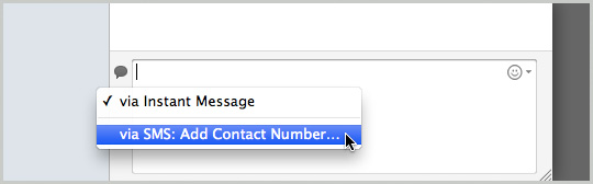 via sms add contact option