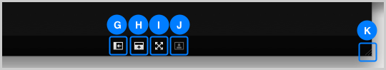 Call bar with buttons highlighted