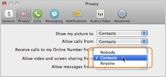Allow video and screen share privacy option