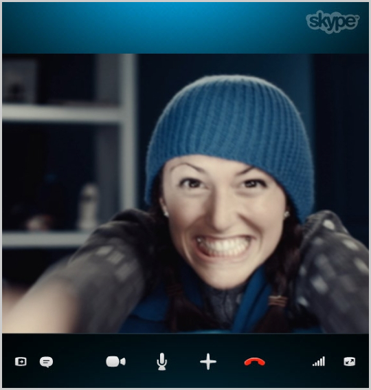 Skype with video call in progress